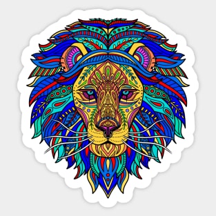 Lion Head - Lion pride colorful head - Wild Animal Lover Sticker